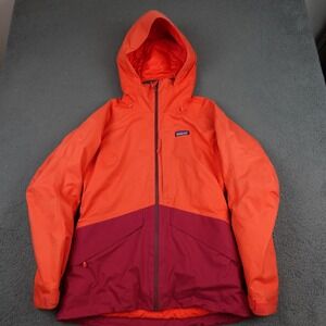 Patagonia Insulated Snowbelle Jacket Womens Medium Orange Hooded RECCO 31090